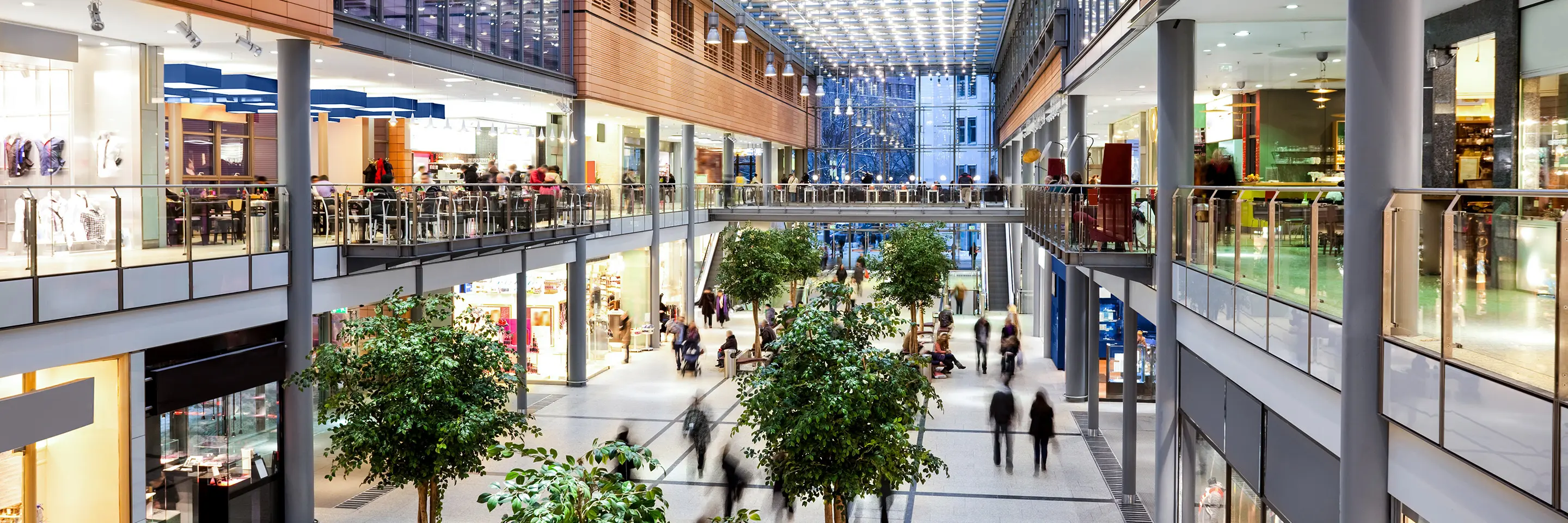 Ansicht eines Shopping-Centers